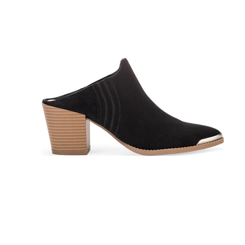 NWOB- Waverley- Fey , women’s mule shoe, size 9, microfiber. Black with silver..